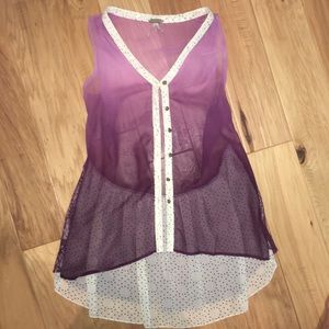 Sheer purple ombré blouse